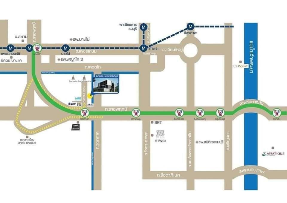Aqua Residences: New Near Wutthakat Bts Station Banguecoque
