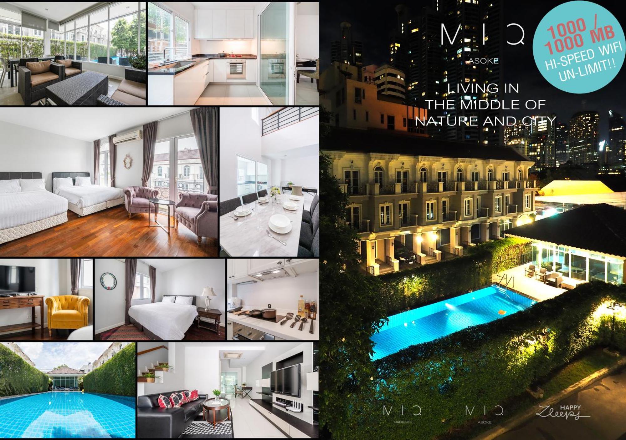 Miq_home404/asok Bts/resort Pool/10pax/1000mbwifi Bangkok
