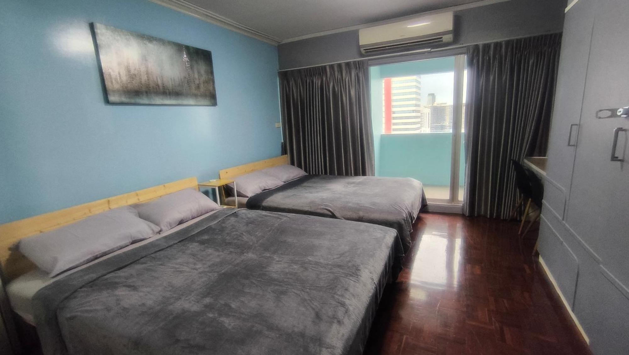 Apartment Silom 40 Sqm With 2 Queen Beds For 4 Persons *