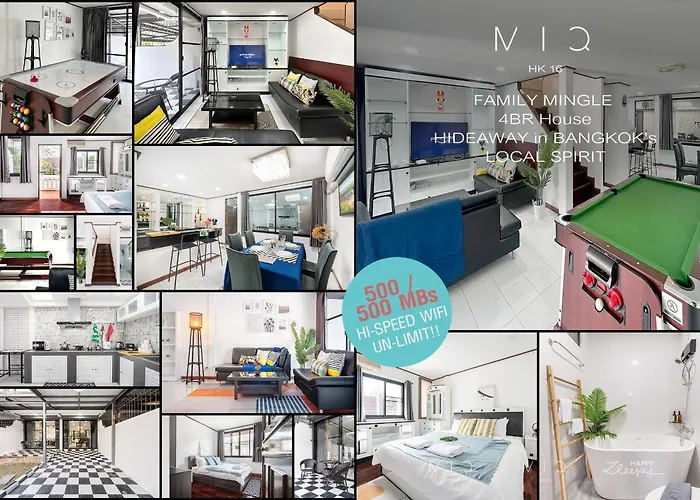 Miq Hk16 - 3Br Huai Khwang Mrt With Pool Table Near Jodd Fair